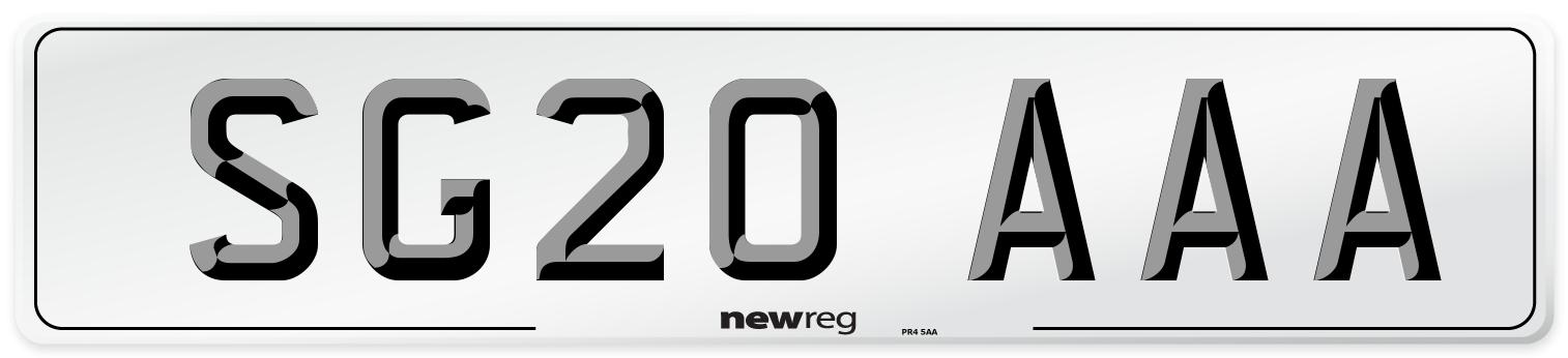 SG20 AAA Number Plate from New Reg